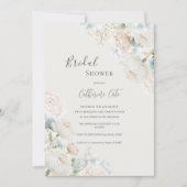 Elegant Blue Hydrangea Peonies Bridal Shower  Kaart (Voorkant)