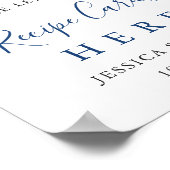 Elegant Blue Hydrangea Recept Kaarten Vrijgezellen Poster (Hoek)