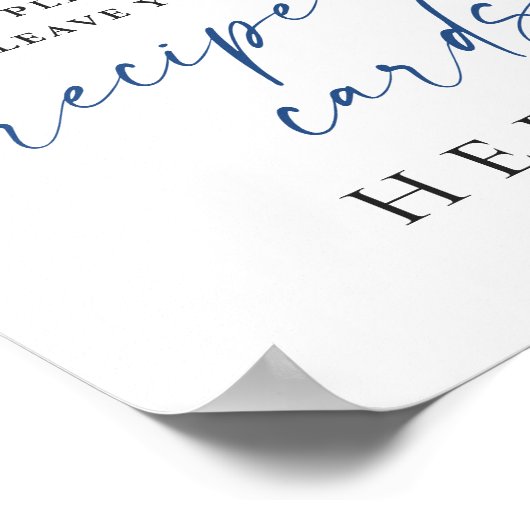 Elegant Blue Hydrangea Recept Kaarten Vrijgezellen Poster (Hoek)