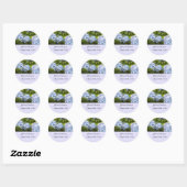 Elegant Blue Hydrangea Save the Date Ronde Sticker (Vel)