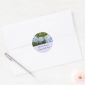 Elegant Blue Hydrangea Save the Date Ronde Sticker (Envelop)