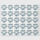Elegant Blue Hydrangea Summer Spring Baby shower Cadeaupapier (Vlak)