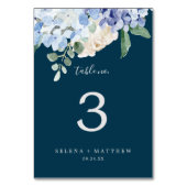 Elegant Blue Hydrangea | Tafelnummer zeemacht (Achterkant)