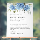 Elegant Blue Hydrangea Unplugged huwelijksceremoni Acryl Bord (Neutraal)