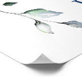 Elegant Blue Hydrangea Vrijgezellenfeest Photo Pro Poster (Hoek)