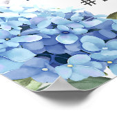 Elegant Blue Hydrangea Vrijgezellenfeest Photo Pro Poster (Hoek)
