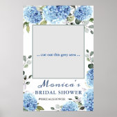 Elegant Blue Hydrangea Vrijgezellenfeest Photo Pro Poster (Voorkant)