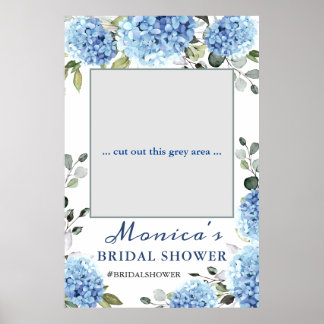 Elegant Blue Hydrangea Vrijgezellenfeest Photo Pro Poster