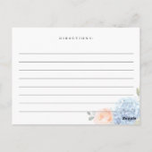 Elegant Blue Hydrangea Vrijgezellenfeest Recept Ka Briefkaart (Achterkant)