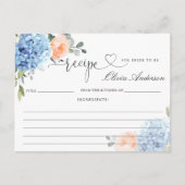 Elegant Blue Hydrangea Vrijgezellenfeest Recept Ka Briefkaart (Voorkant)