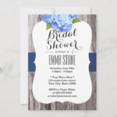 Elegant Blue Hydrangea  Vrijgezellenfeest van hout Kaart (Voorkant)