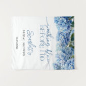 Elegant Blue Hydrangea Vrijgezellenfeest Wandkleed (Voorkant (horizontaal))