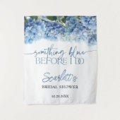 Elegant Blue Hydrangea Vrijgezellenfeest Wandkleed (Voorkant)