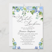 Elegant Blue Hydrangea Waterverf Bridal Luncheon Kaart (Voorkant)