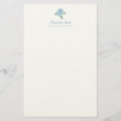 Elegant Blue Hydrangea Waterverf Briefpapier (Voorkant)