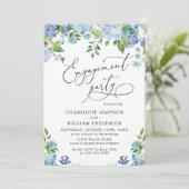 Elegant Blue Hydrangea Waterverf ENGAGTY Kaart (Staand voorkant)