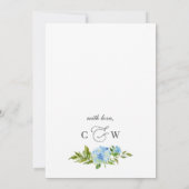 Elegant Blue Hydrangea Waterverf Greenery Wedding Kaart (Achterkant)