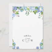 Elegant Blue Hydrangea Waterverf Greenery Wedding Kaart (Achterkant)