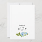 Elegant Blue Hydrangea Waterverf Greenery Wedding Kaart (Achterkant)