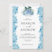 Elegant Blue Hydrangea Waterverf Kaart (Voorkant)