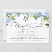 Elegant Blue Hydrangea Waterverf REHEARSAL DINNER Kaart (Voorkant)
