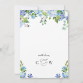 Elegant Blue Hydrangea Waterverf Vrijgezellenfeest Kaart (Achterkant)