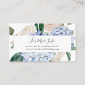 Elegant Blue Hydrangea | Website met witte weddens Informatiekaartje (Voorkant)