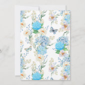 Elegant Blue Hydrangea Wedding Invitation Kaart (Achterkant)