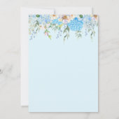 Elegant Blue Hydrangea Wedding Invitation Save The Date (Achterkant)