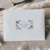 Elegant Blue Hydrangea Wedding RSVP Adresetiketten Etiket