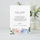 Elegant Blue Hydrangea Wedding Wishing Well Kaart (Staand voorkant)