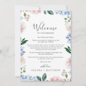 Elegant Blue Hydrangea Welkomstbrief & reisroute (Voorkant)