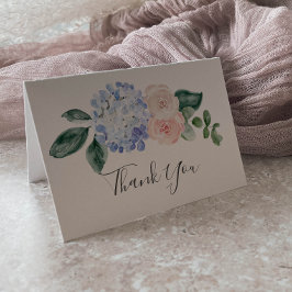 Elegant Blue Hydrangea | White Bedankt Card