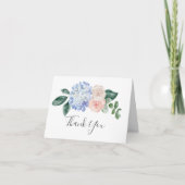 Elegant Blue Hydrangea | White Bedankt Card (Voorkant)