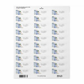 Elegant Blue Hydrangea White Return Address Label (Full Sheet)