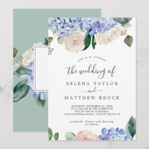Elegant Blue Hydrangea White the Wedding of Kaart