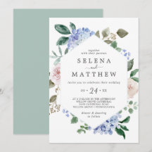 Elegant Blue Hydrangea | Wit Casual huwelijk