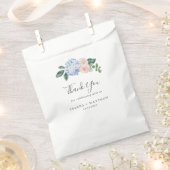 Elegant Blue Hydrangea | Wit dank je bruiloft Bedankzakje (Geknipt)