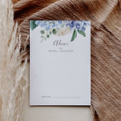 Elegant Blue Hydrangea | Wit huwelijk Advieskaart