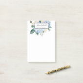 Elegant Blue Hydrangea | wit Post-it® Notes (Op bureau)