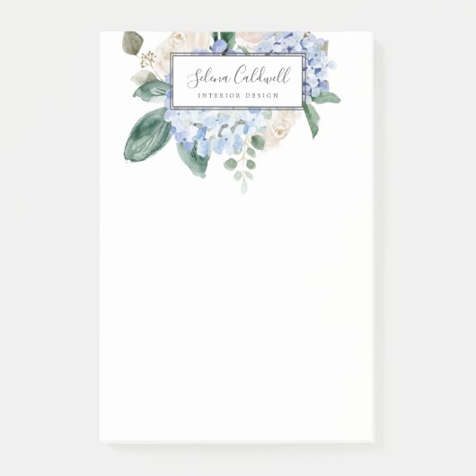 Elegant Blue Hydrangea | wit Post-it® Notes (Voorkant)
