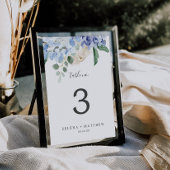 Elegant Blue Hydrangea | Wit-tabelnummer Kaart