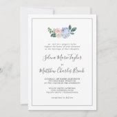 Elegant Blue Hydrangea | Witte traditionele bruilo Kaart (Voorkant)
