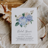 Elegant Blue Hydrangea | Witte Vrijgezellenfeest Kaart