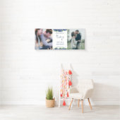 Elegant Blue Hydrangeas 2 Photo Weddenschap Welkom Spandoek (Insitu)