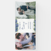 Elegant Blue Hydrangeas 2 Photo Weddenschap Welkom Spandoek (Verticaal)