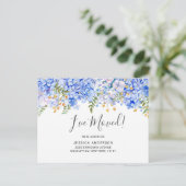 Elegant Blue Hydrangeas Bewegende aankondiging Briefkaart (Staand voorkant)
