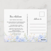 Elegant Blue Hydrangeas Bewegende aankondiging Briefkaart (Achterkant)