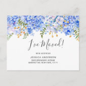 Elegant Blue Hydrangeas Bewegende aankondiging Briefkaart (Voorkant)
