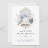 Elegant Blue Hydrangeas Bridal Shower Kaart (Voorkant)